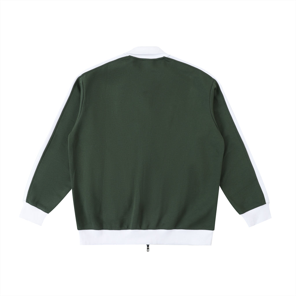 Contrast Trim Stand Collar Jacket