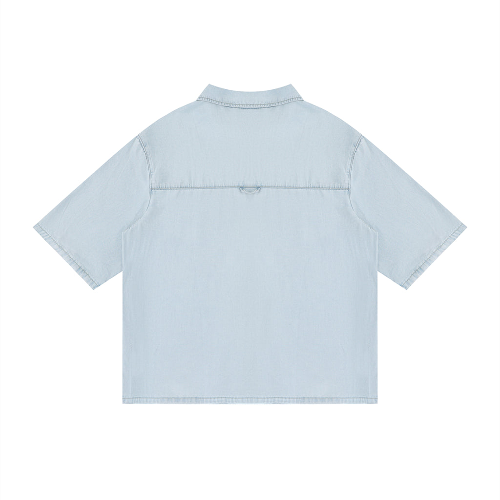 Unisex Vintage Wash Drop Shoulder Lyocell Shirt