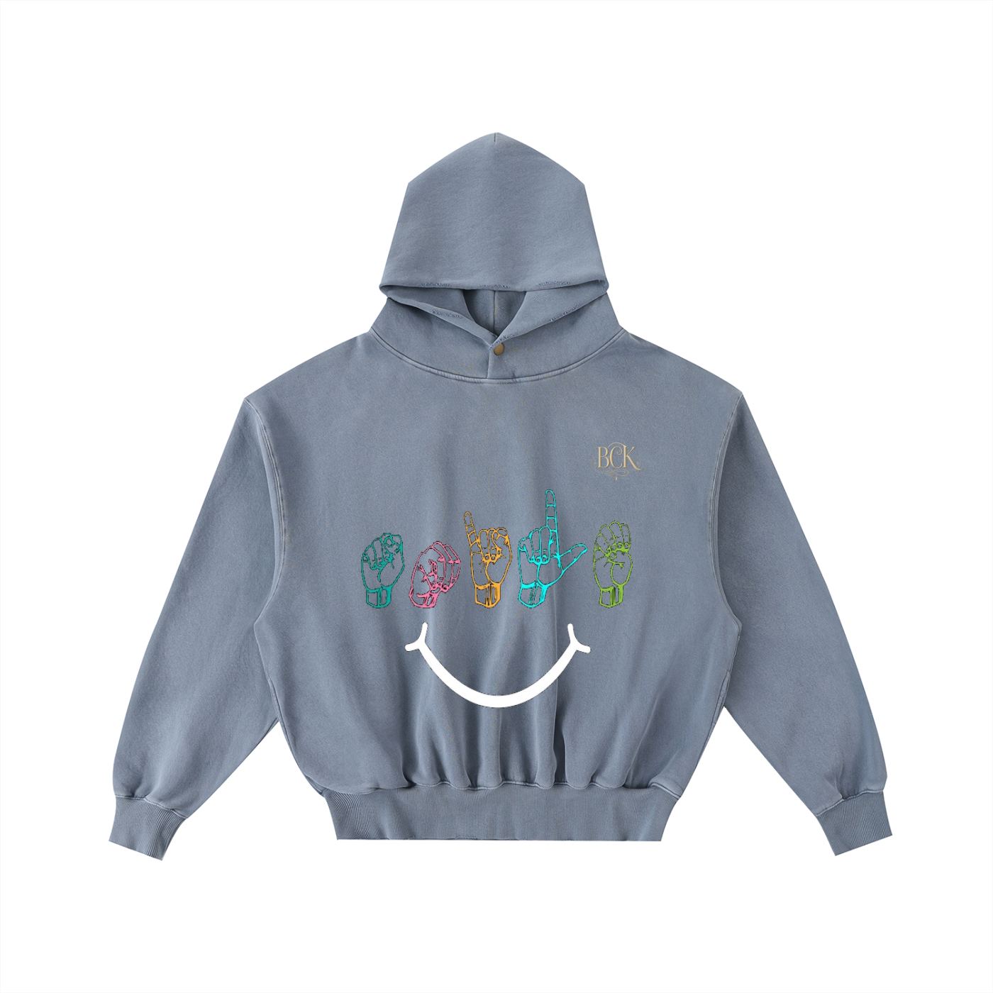Frayed Enzyme Washed Fleece Hoodie