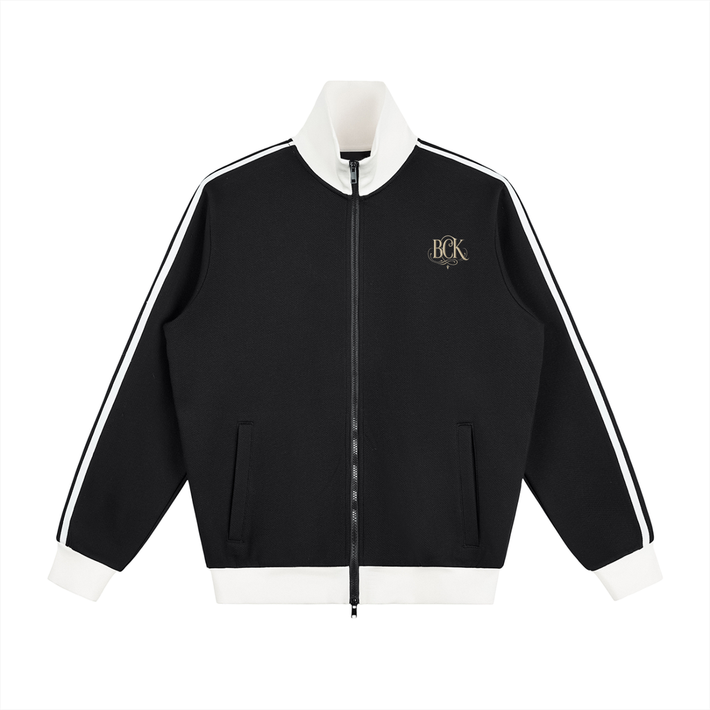 Contrast Side Stripe Fleece Track Jacket