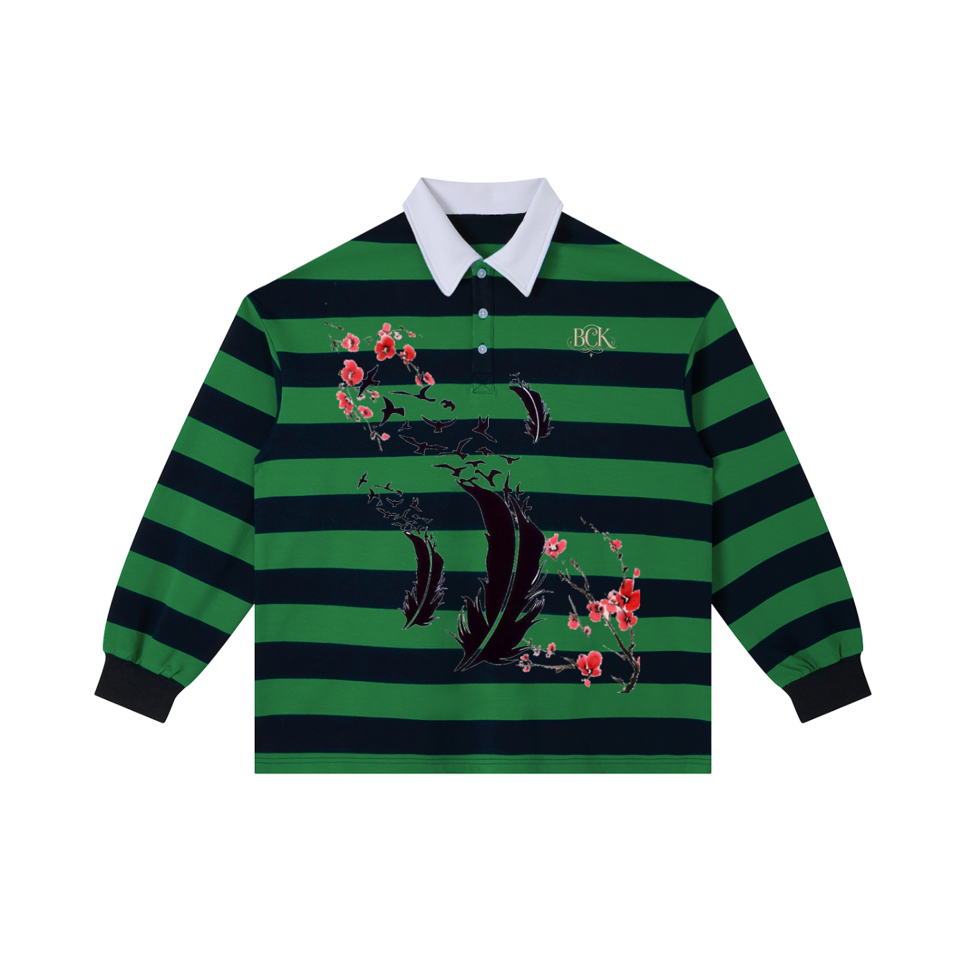 Color Block Stripe Polo Shirt