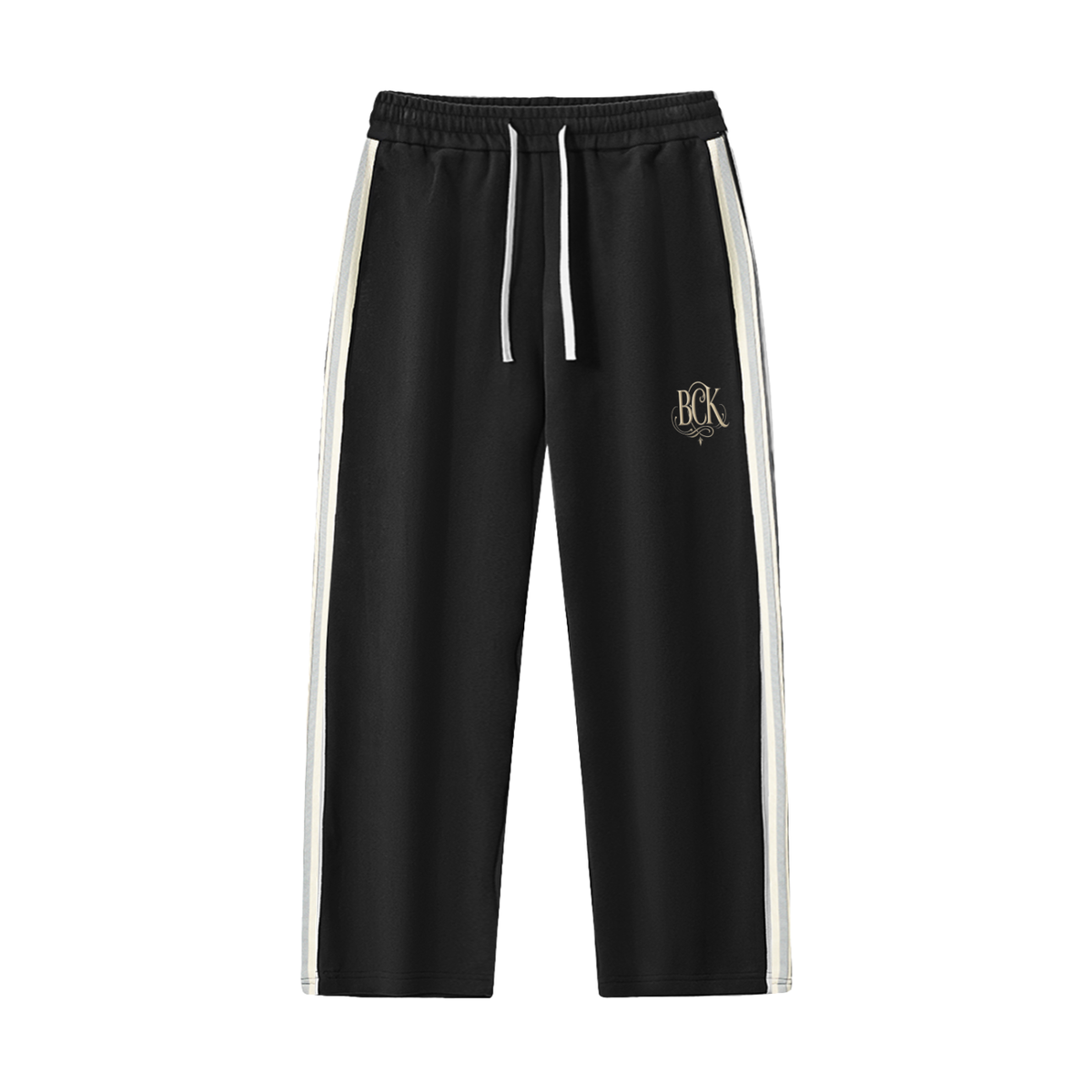 Contrast Side-Stripe Straight-Leg  Pants