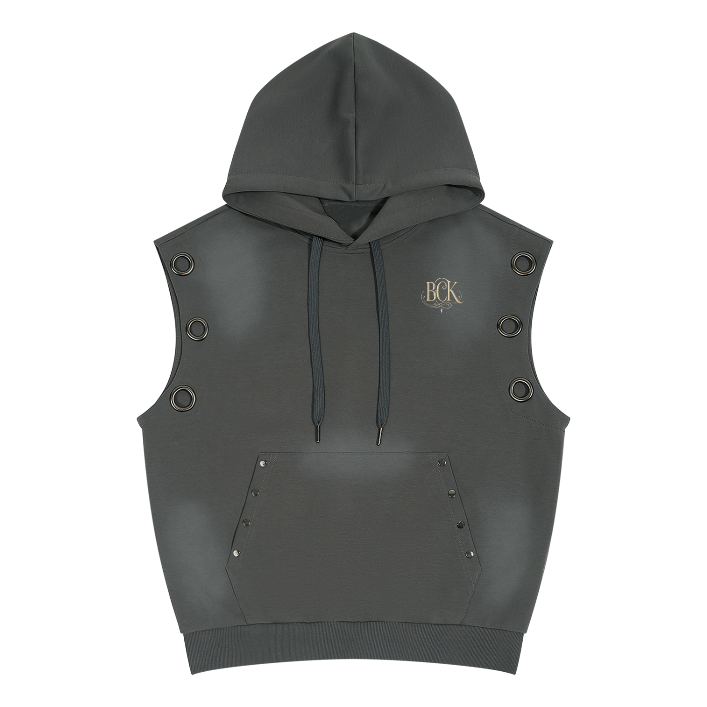 Unisex Vintage Wash Sun Fade Sleeveless Hoodie