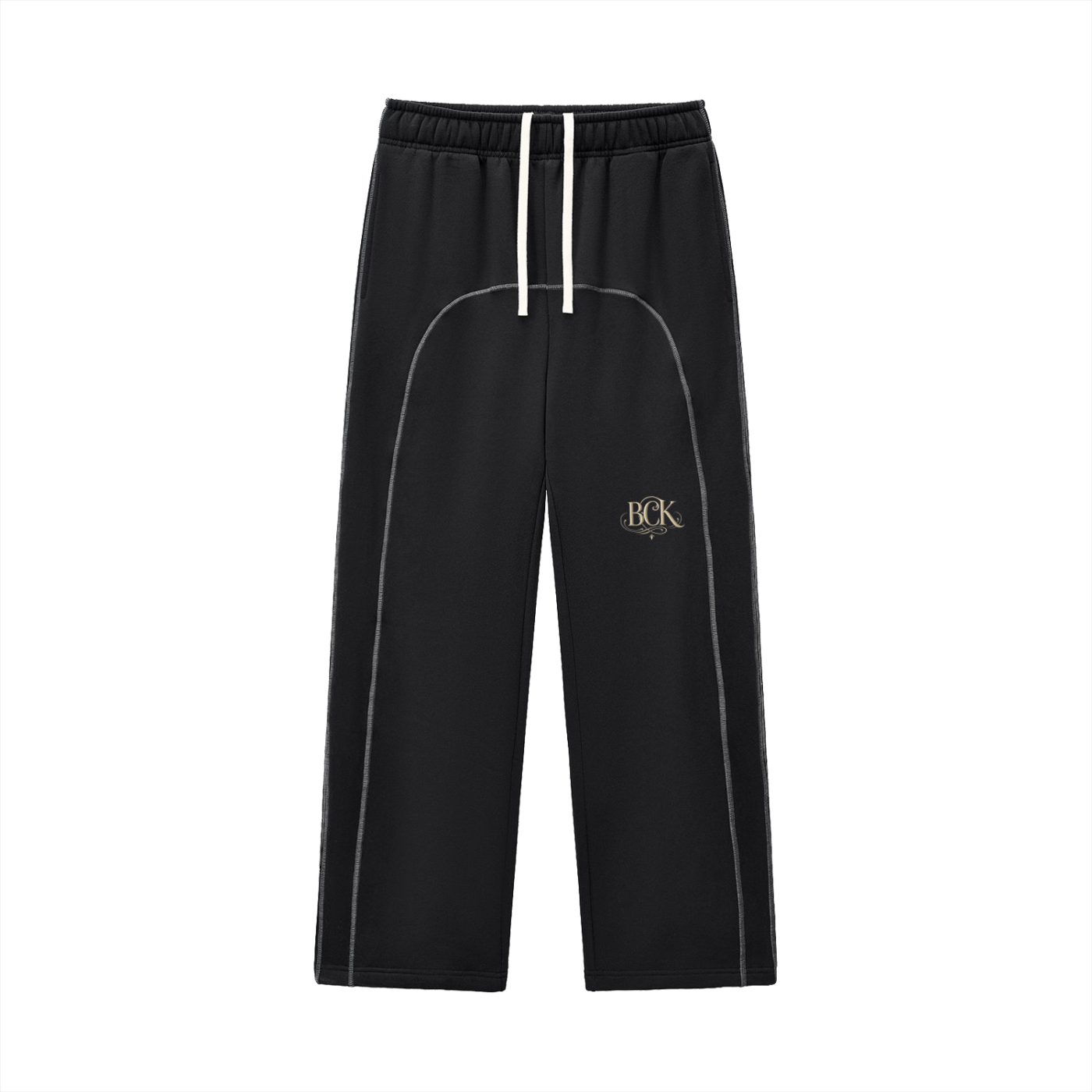 Contrast-Stitched Fleece Sweatpants