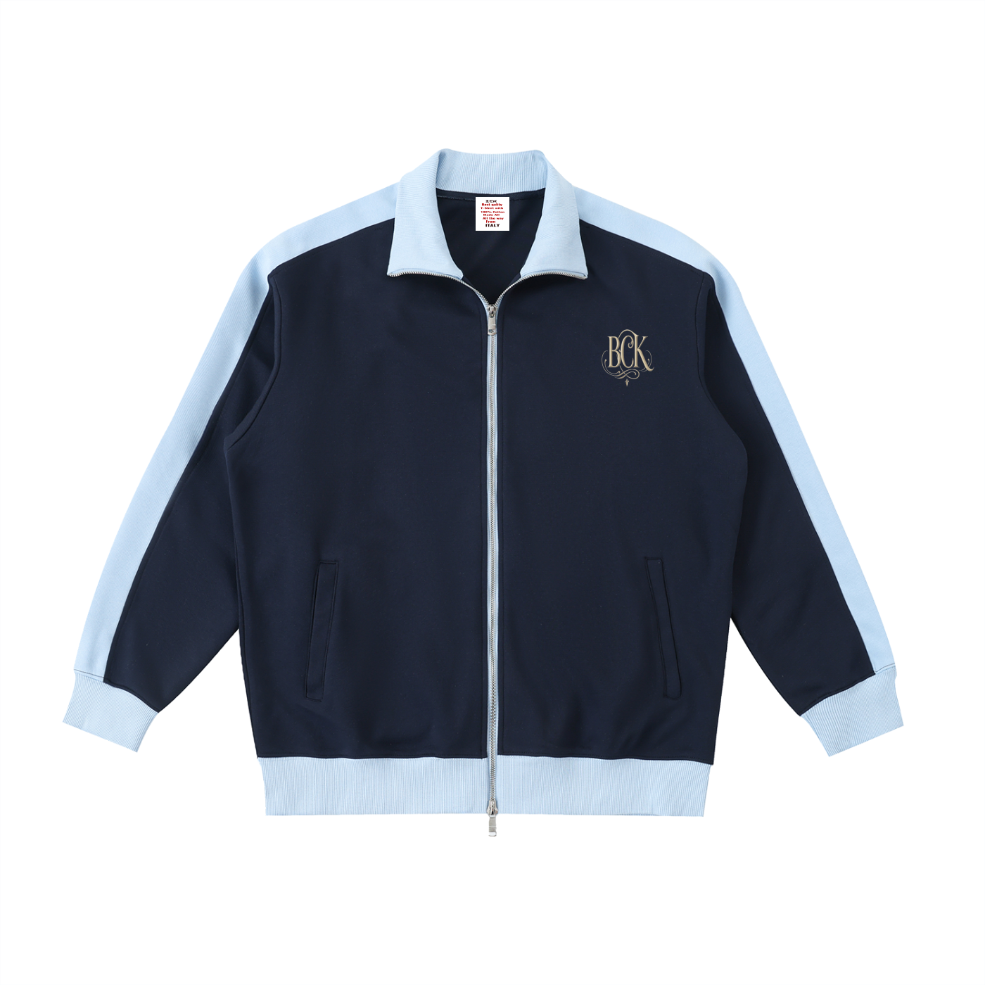Contrast Trim Stand Collar Jacket