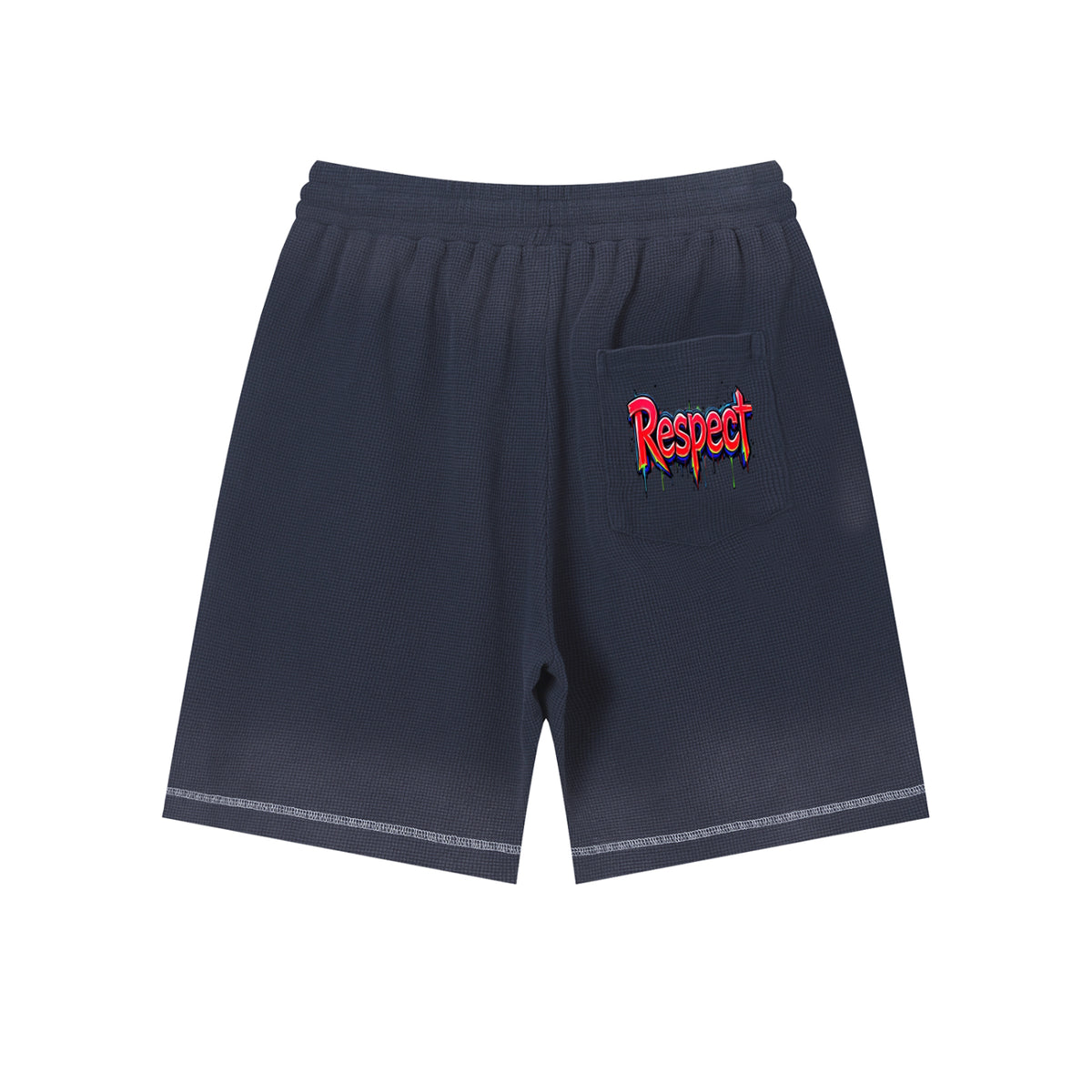 Unisex Sunfade Waffle Raw Hem Shorts