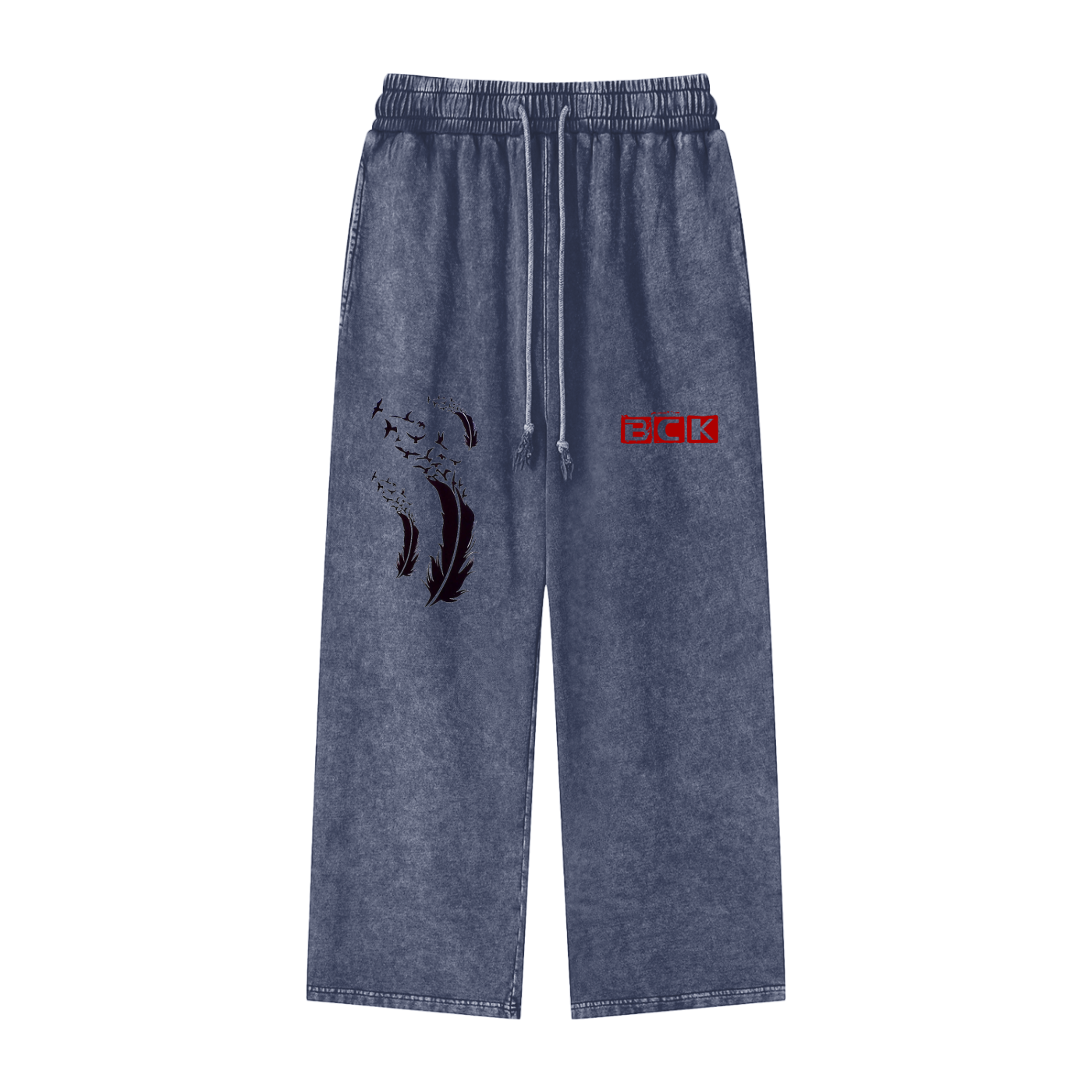 Snow Washed Straight Leg Pants
