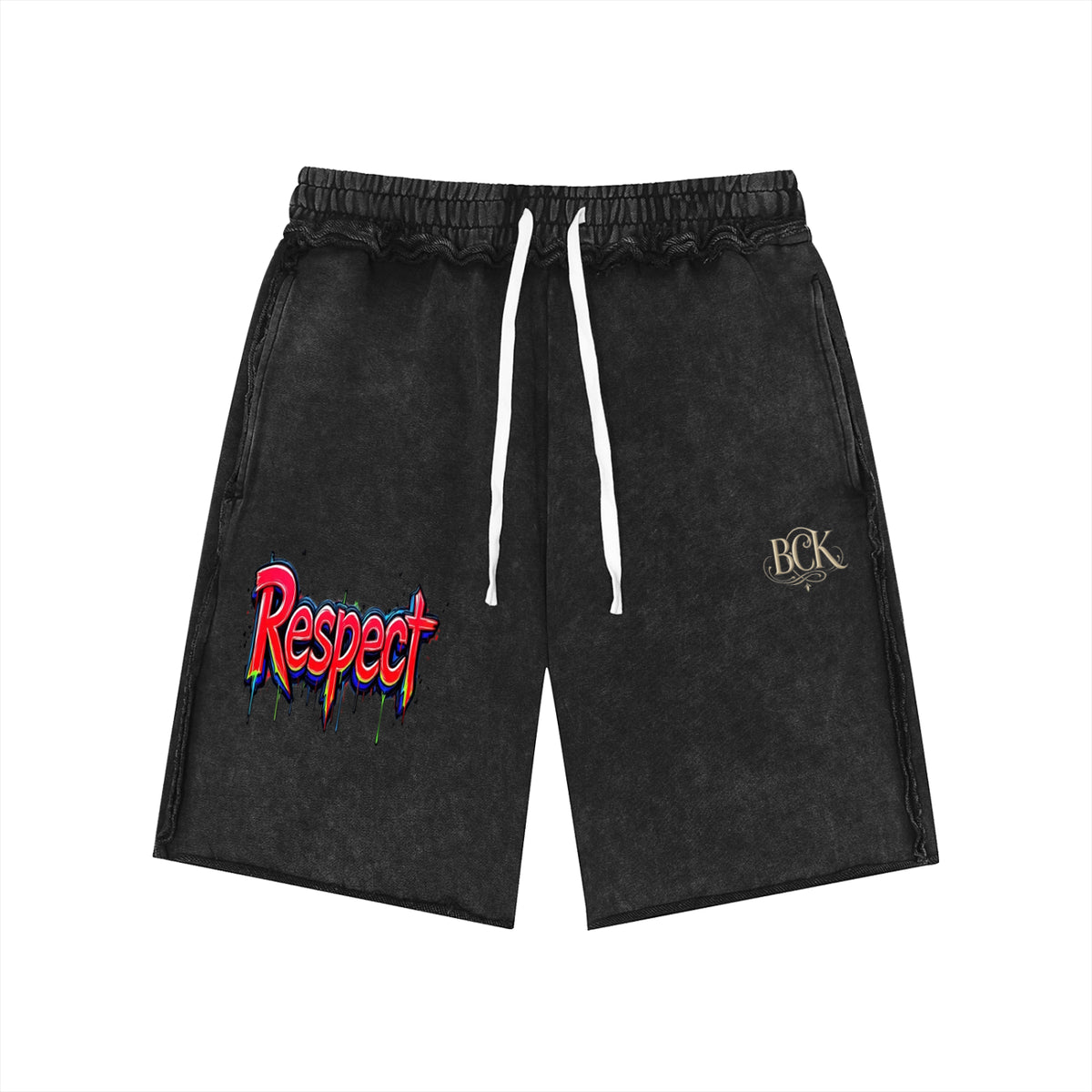 Unisex Mineral Wash Raw Edge Shorts