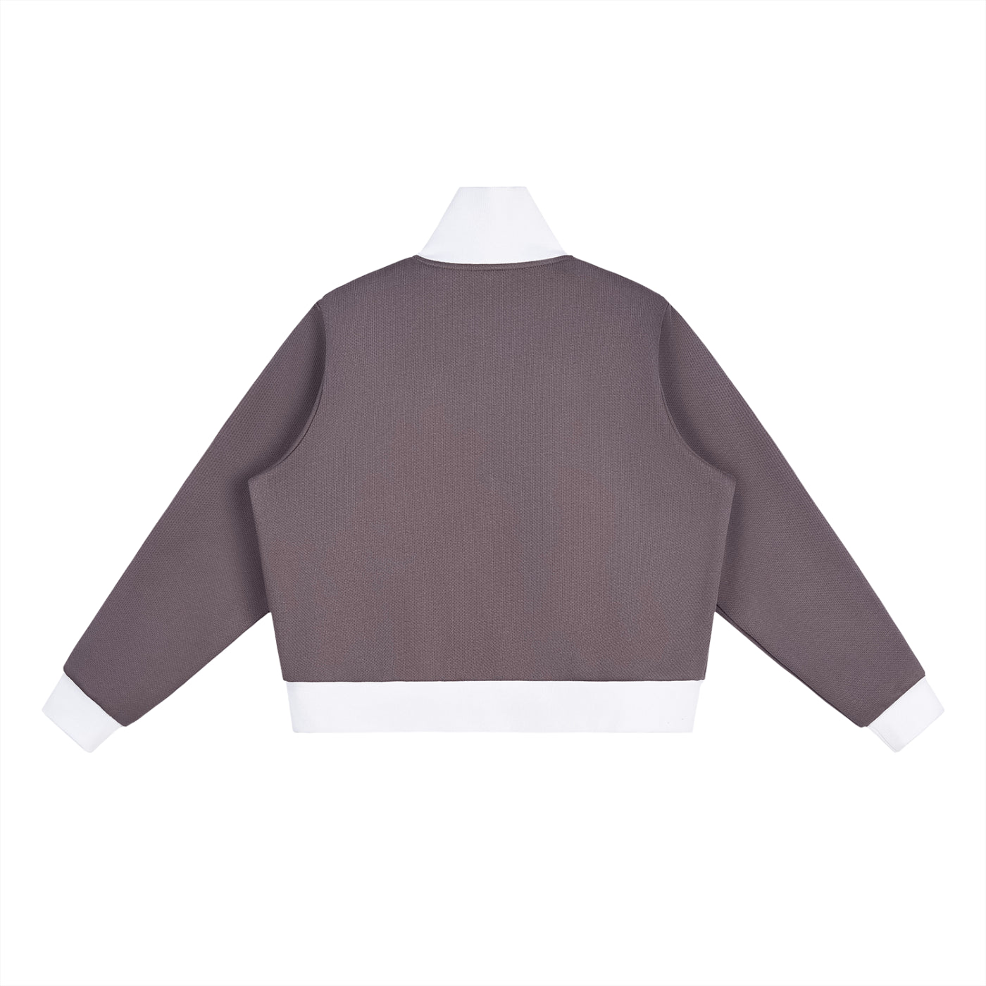 Contrast Side Stripe Fleece Cropped Track Jacket