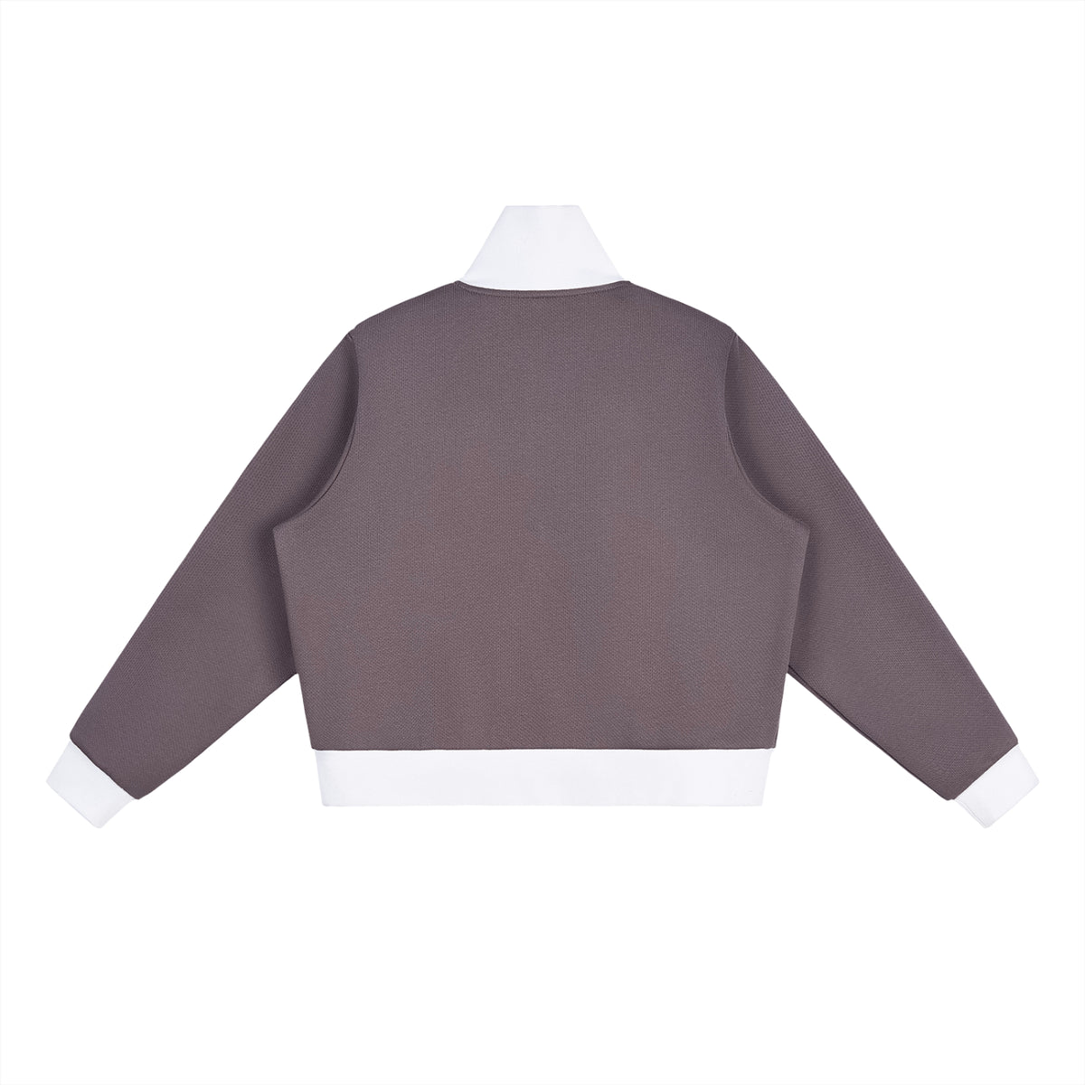 Contrast Side Stripe Fleece Cropped Track Jacket
