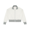 Striped Rib Collar Zip Jacket