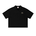 Unisex Vintage Wash Waffle Boxy Polo Shirt