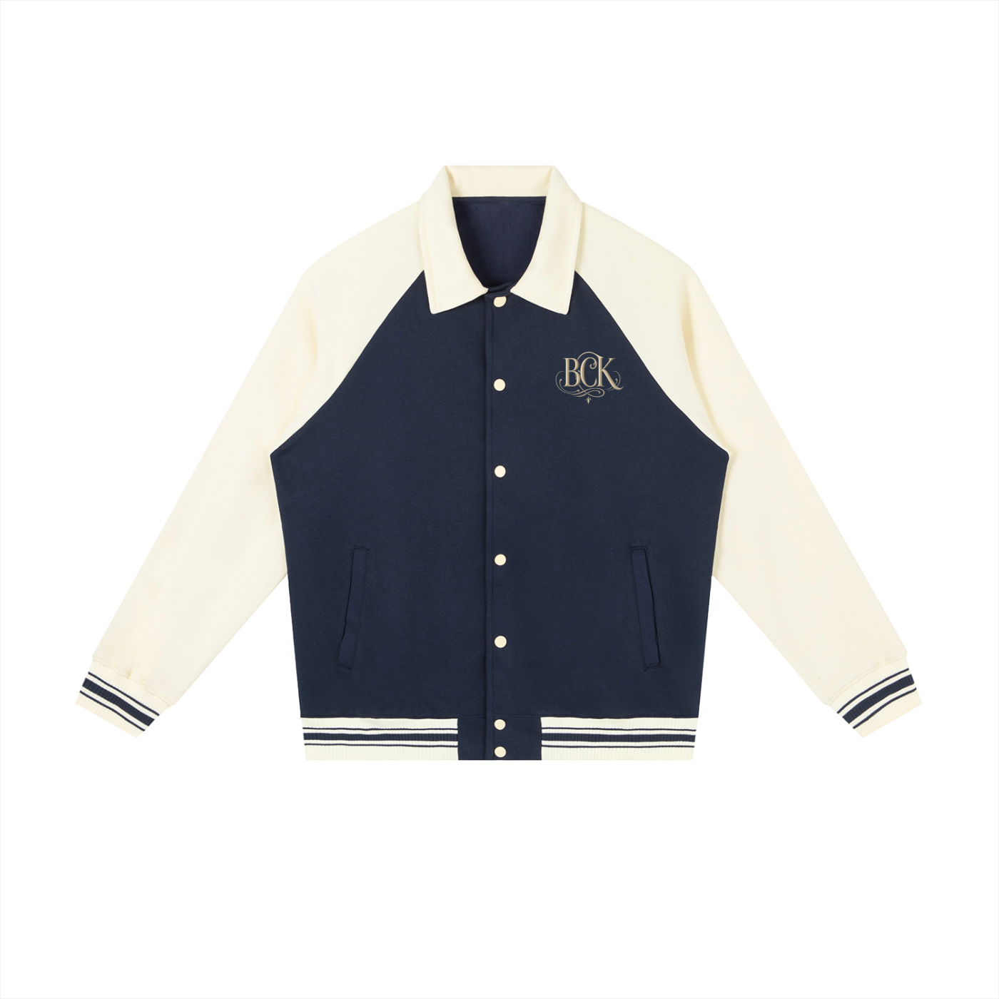 Contrast Raglan Sleeve Baseball Jacket