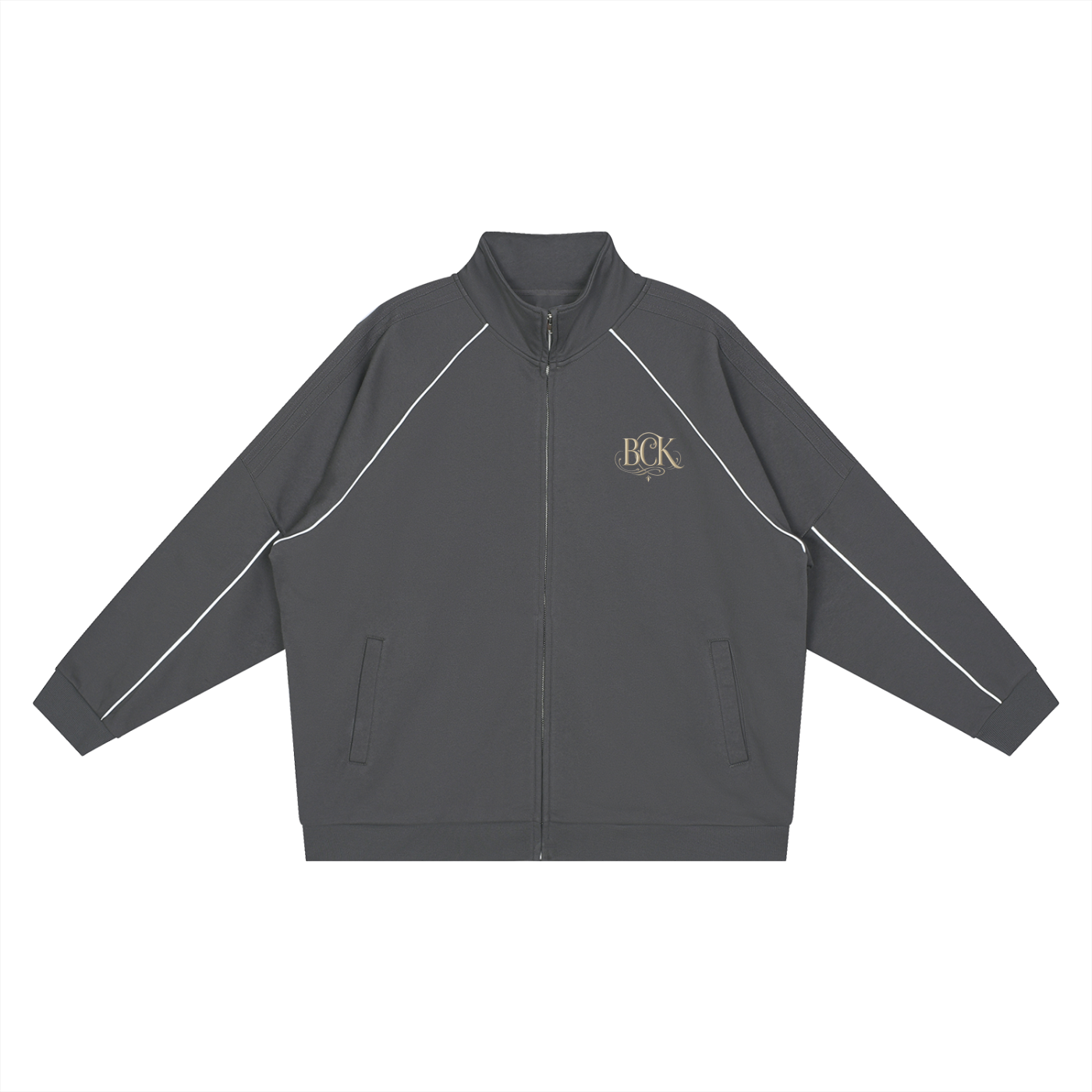 Reflection Striped Raglan Sleeve  Jacket