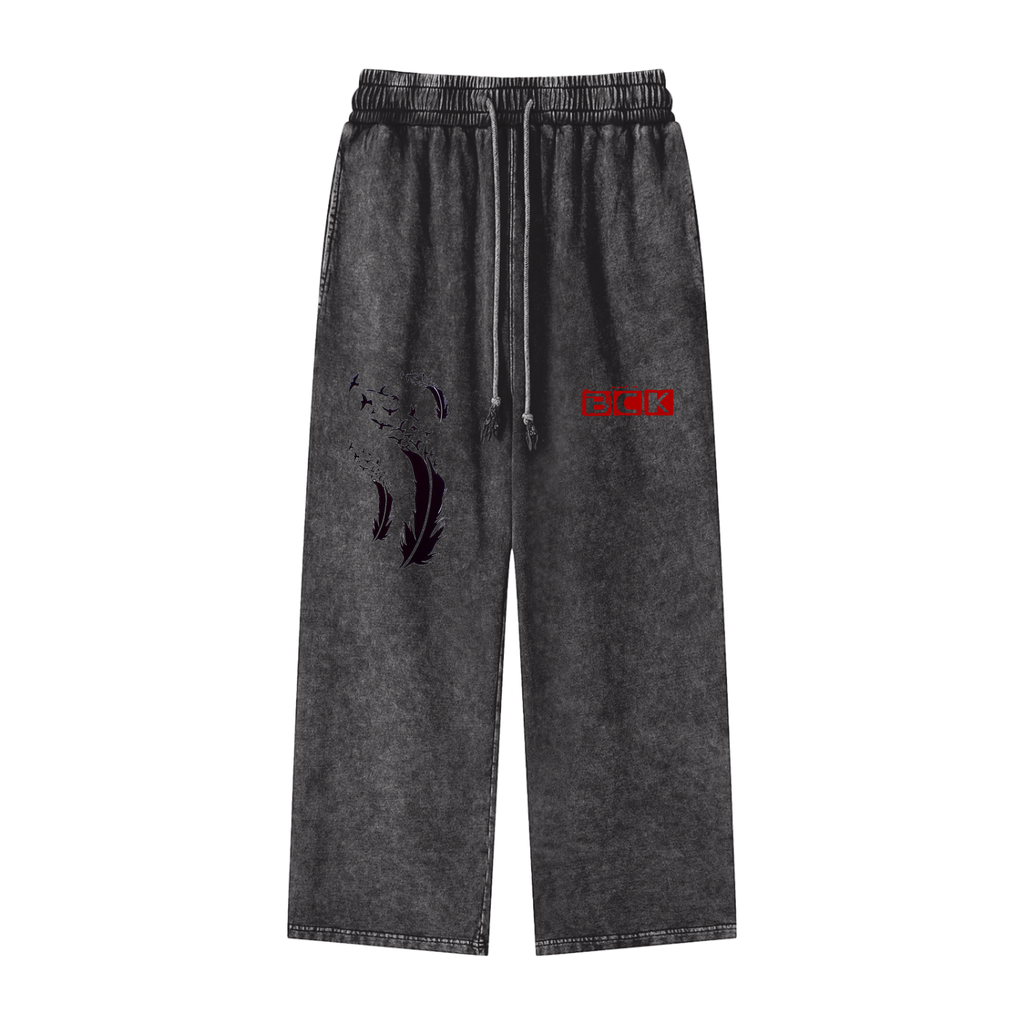 Snow Washed Straight Leg Pants
