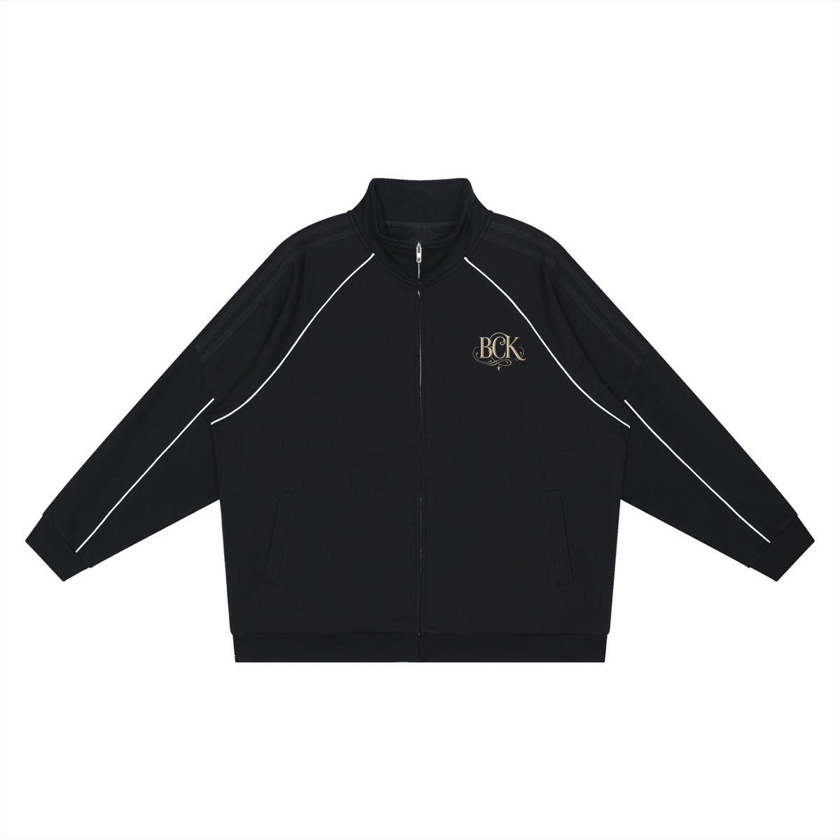 Reflection Striped Raglan Sleeve  Jacket