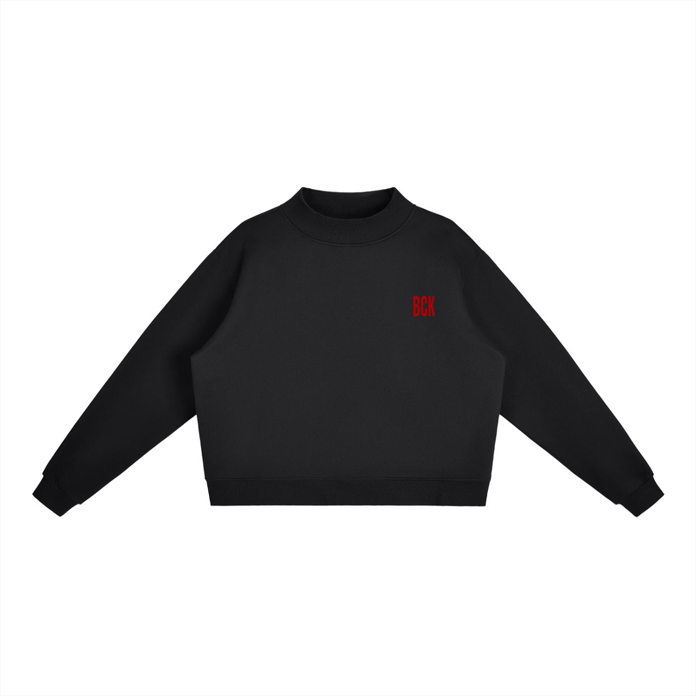 Essential  woemn Fleece Mock-Neck Crew Sweatshirt