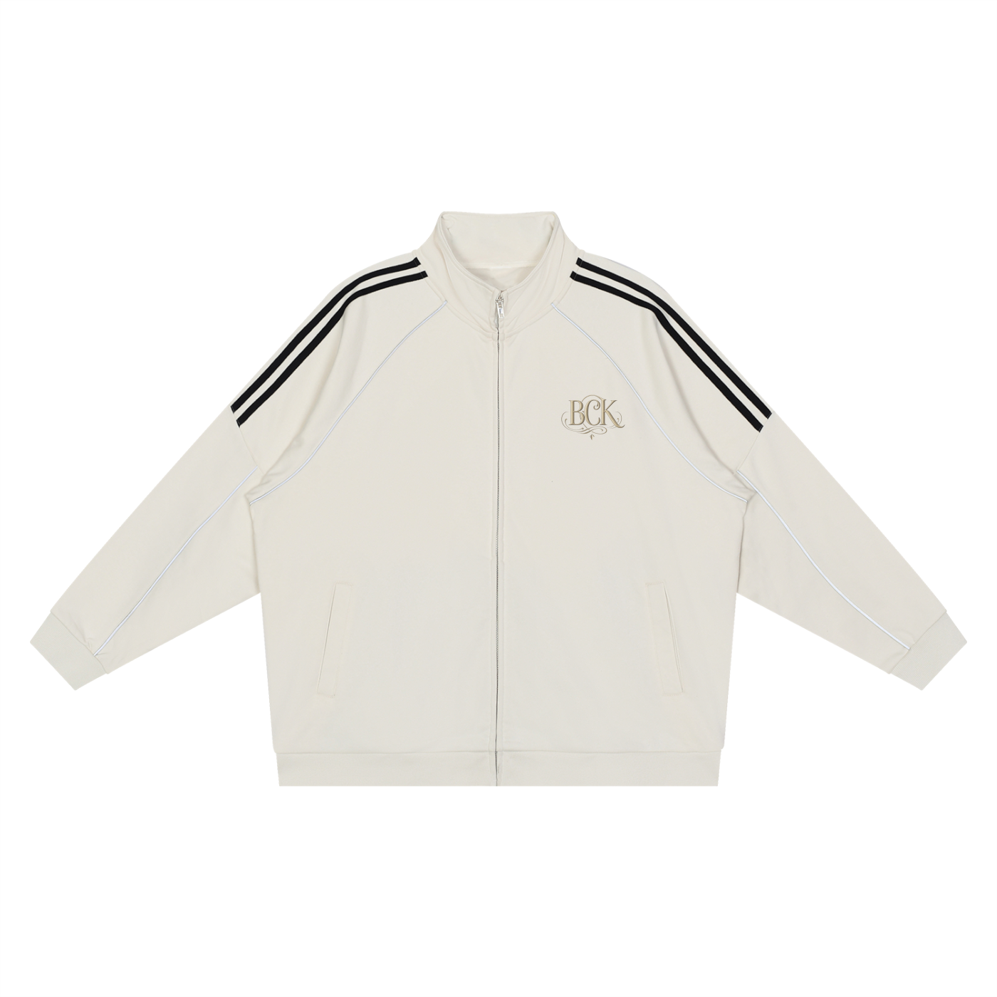 Reflection Striped Raglan Sleeve  Jacket