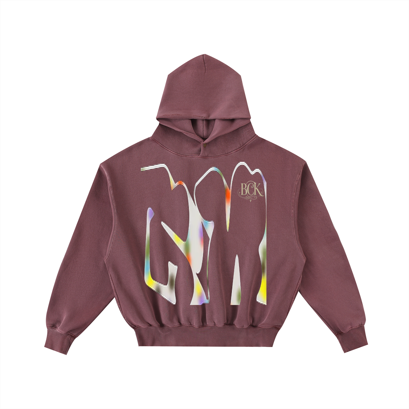 Frayed Enzyme Washed Fleece Hoodie