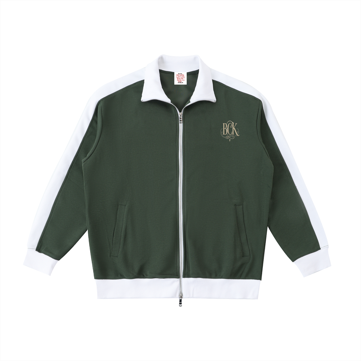 Contrast Trim Stand Collar Jacket