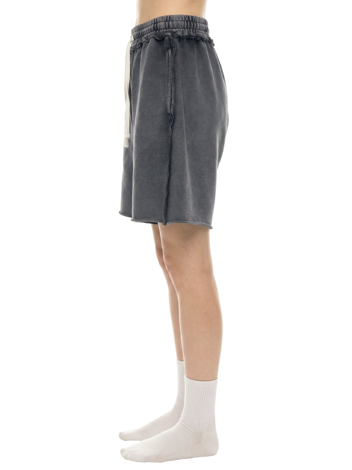 Unisex Mineral Wash Raw Edge Shorts