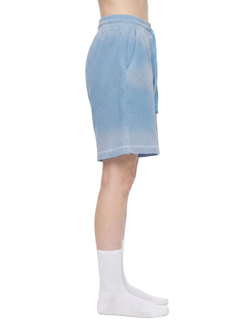 Unisex Sunfade Waffle Raw Hem Shorts
