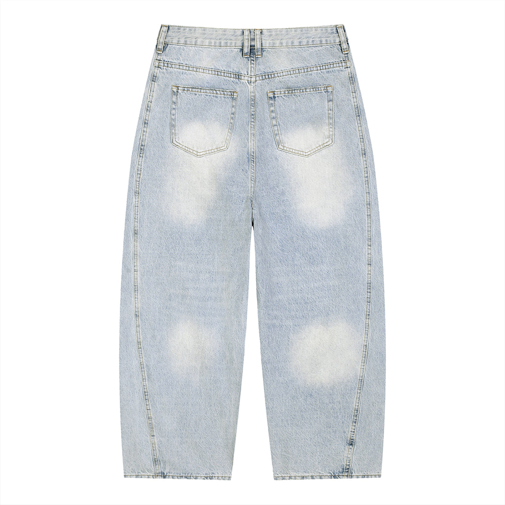 Men's Vintage Wash Sunfade Barrel Leg Jeans