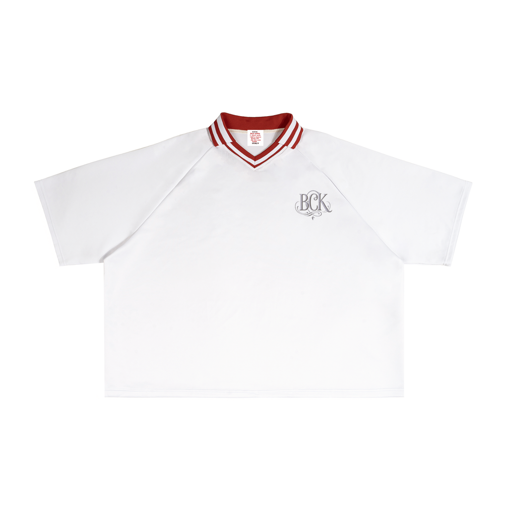 Contrast Lapel Collar Boxy T-Shirt