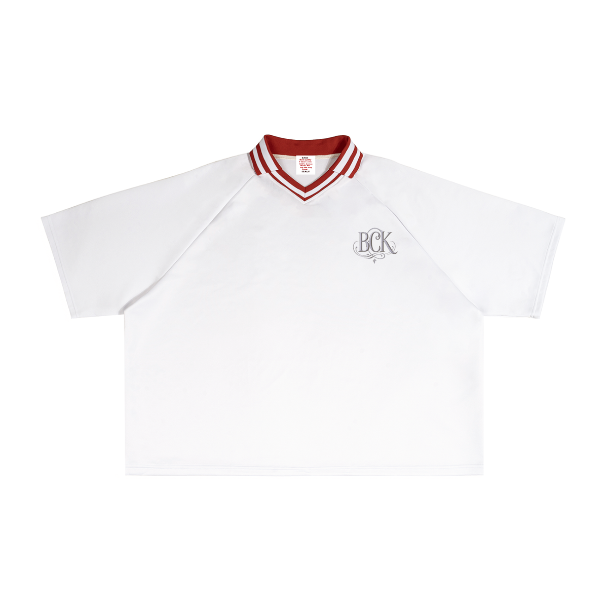 Contrast Lapel Collar Boxy T-Shirt