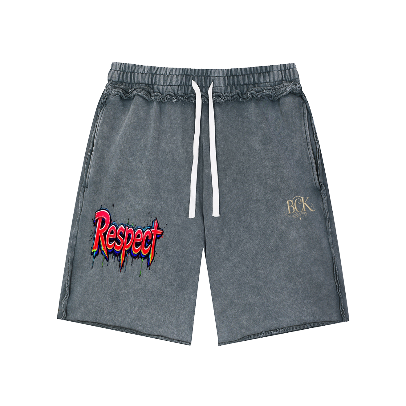 Unisex Mineral Wash Raw Edge Shorts
