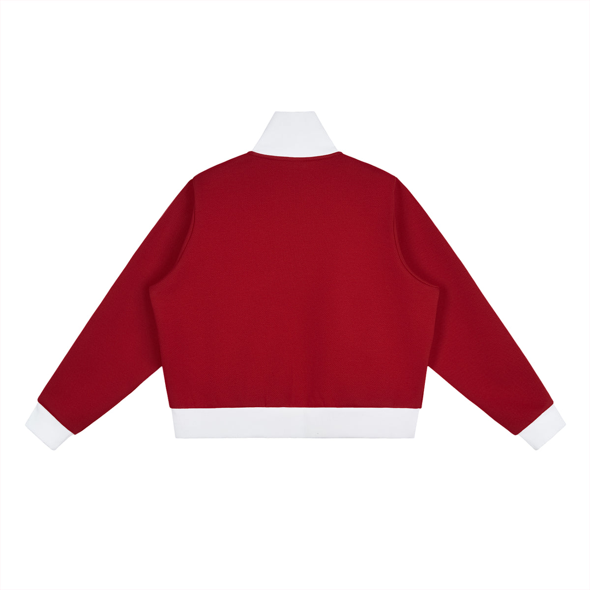 Contrast Side Stripe Fleece Cropped Track Jacket