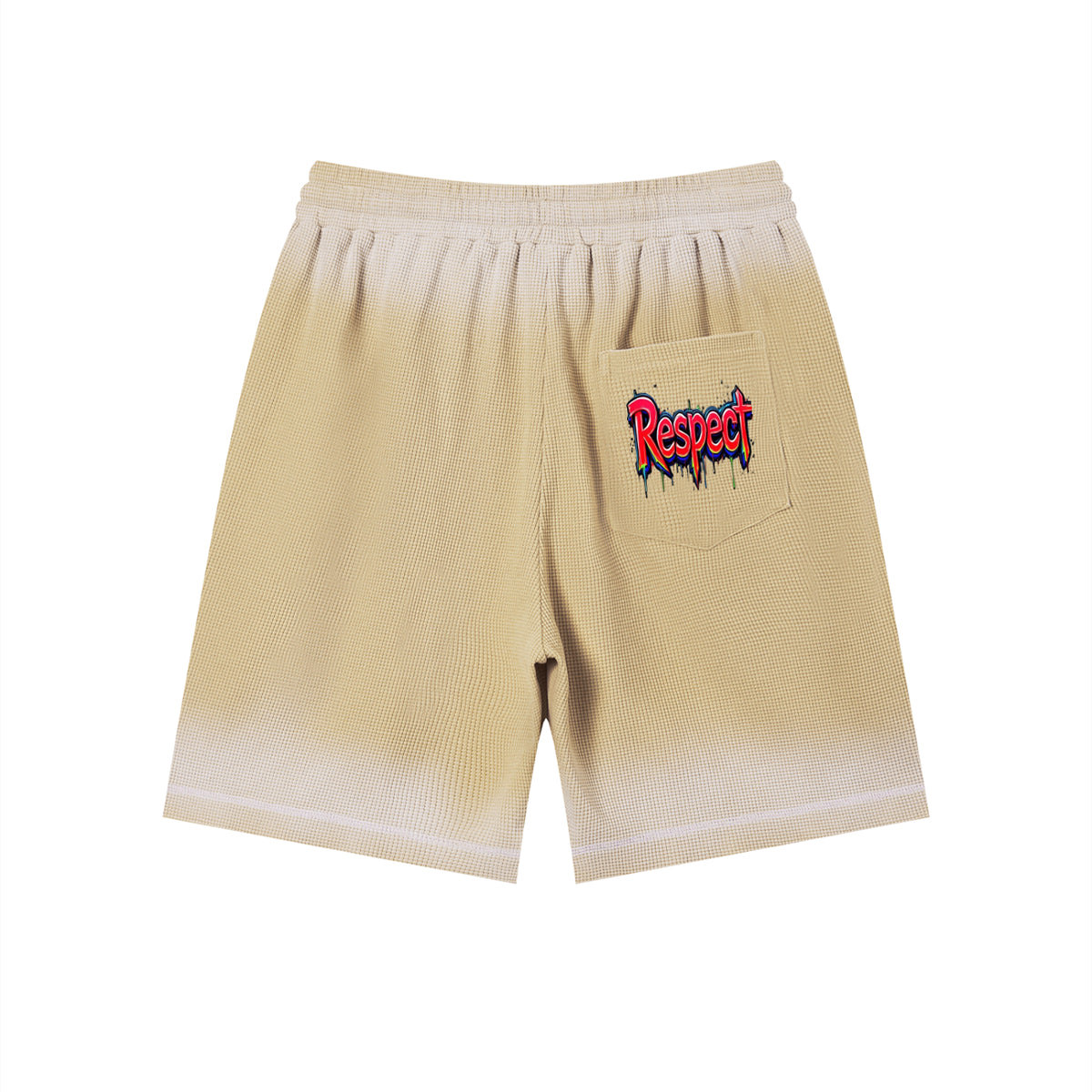 Unisex Sunfade Waffle Raw Hem Shorts