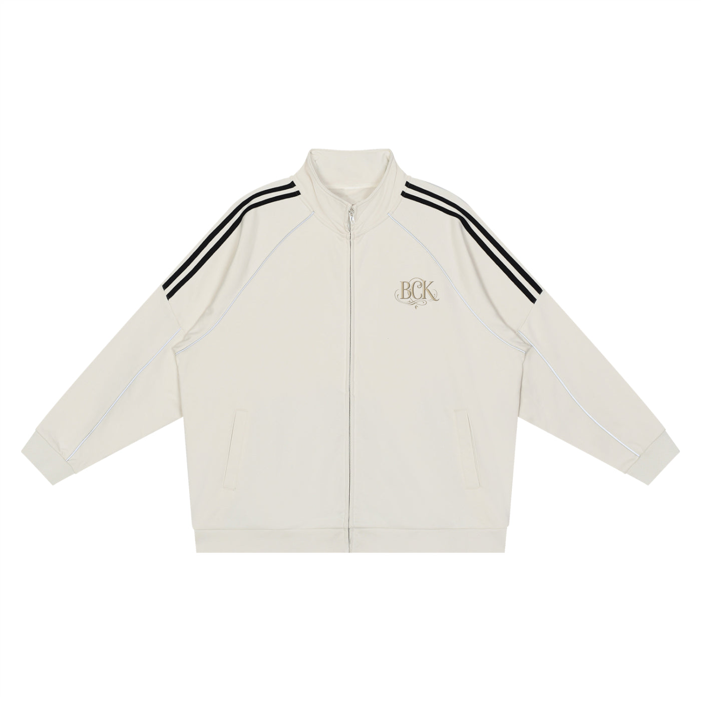 Reflection Striped Raglan Sleeve  Jacket