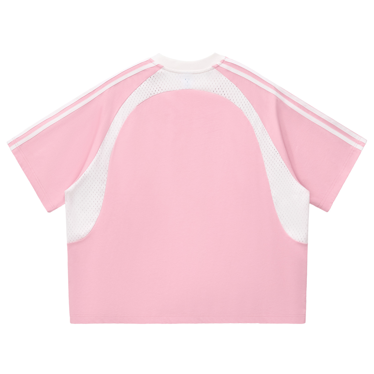 Contrast Stripes Panel Mesh T-shirt