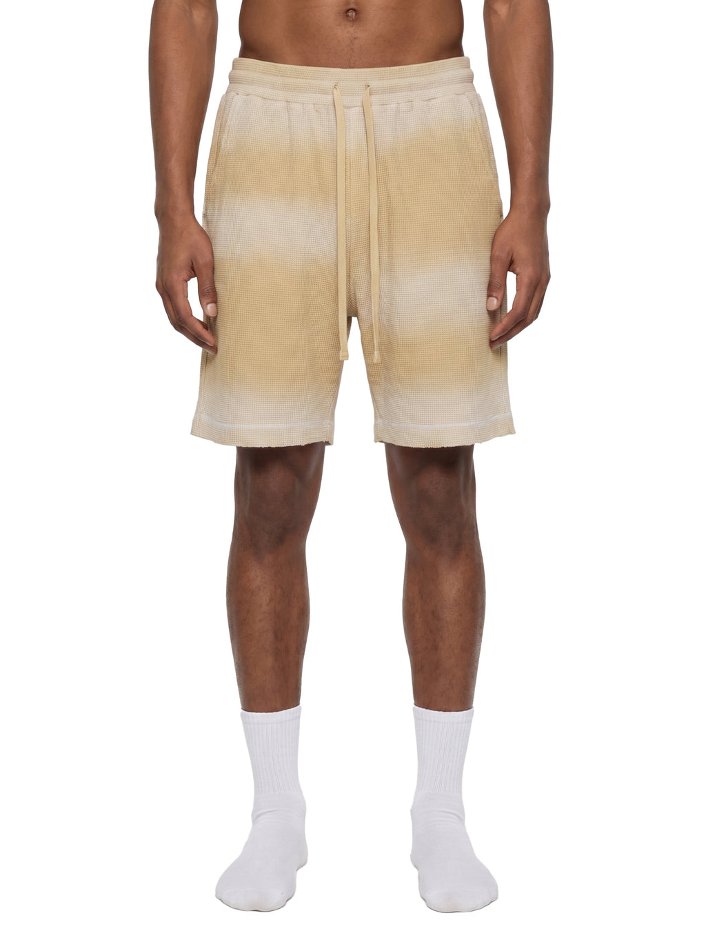 Unisex Sunfade Waffle Raw Hem Shorts