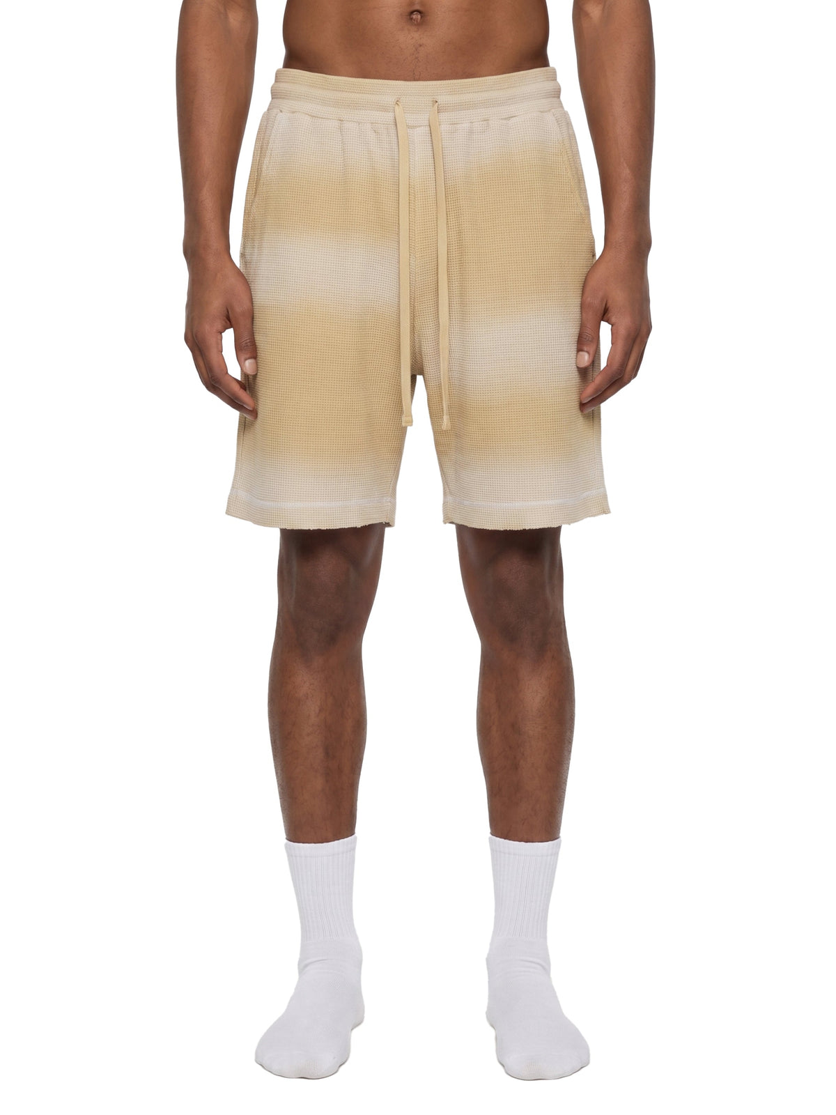 Unisex Sunfade Waffle Raw Hem Shorts