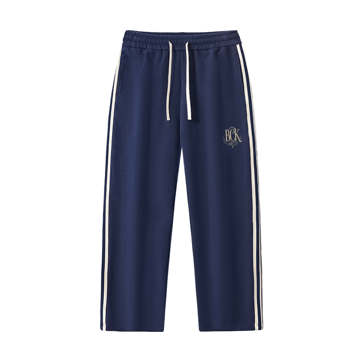 Contrast Side-Stripe Straight-Leg  Pants
