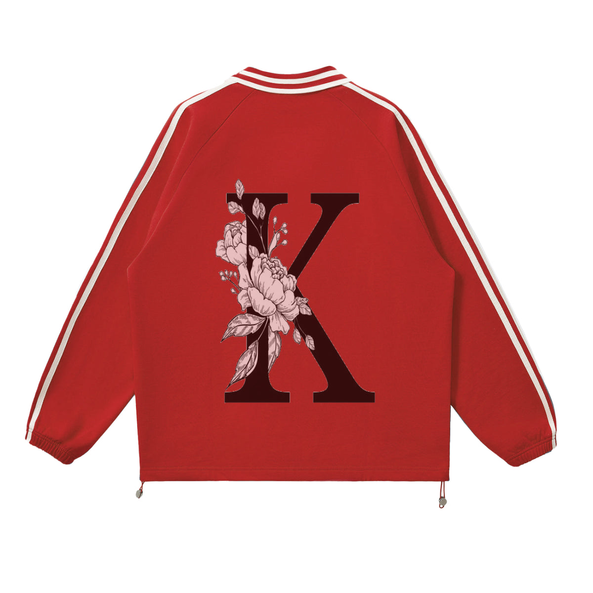 Contrast Striped Lapel Collar Sweatshirt