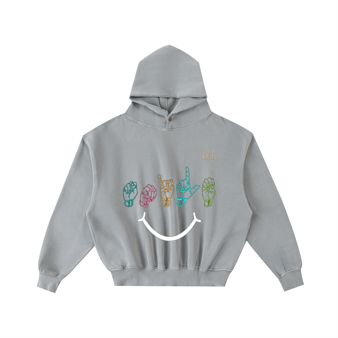 Frayed Enzyme Washed Fleece Hoodie