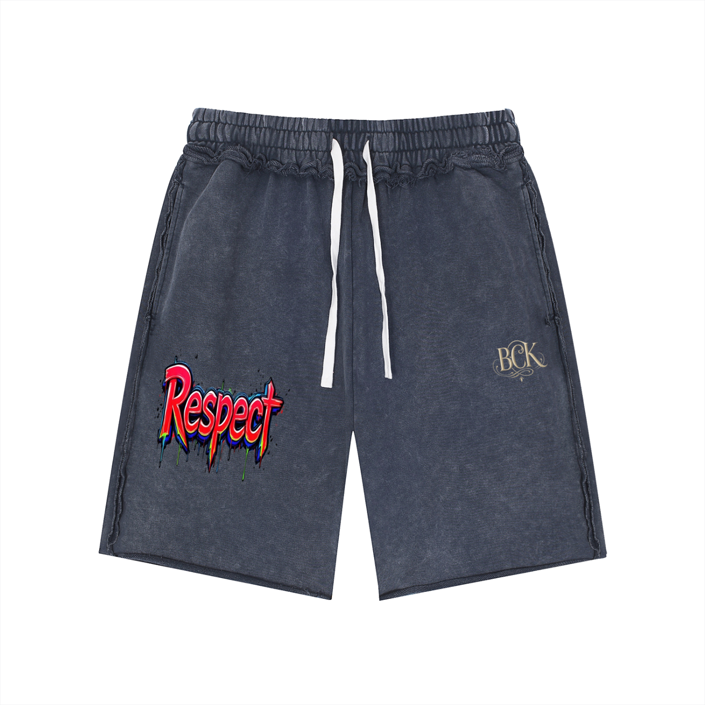 Unisex Mineral Wash Raw Edge Shorts