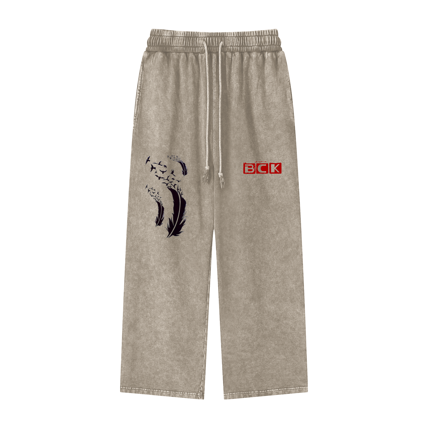 Snow Washed Straight Leg Pants