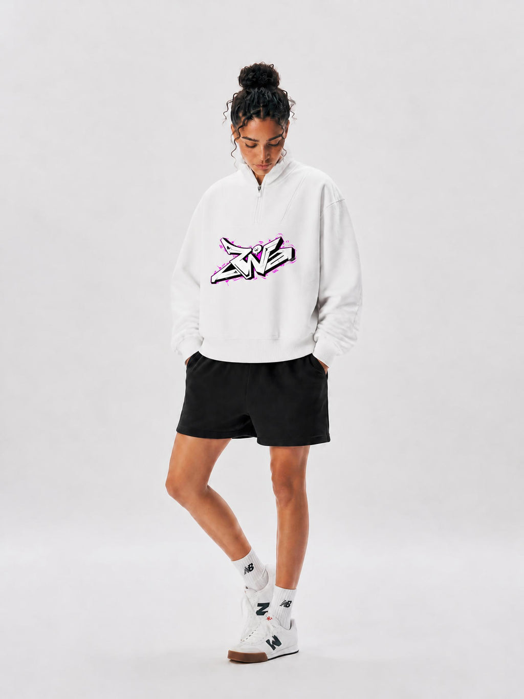Women’s Loose Fleece Quarter-Zip Sweatshirt
