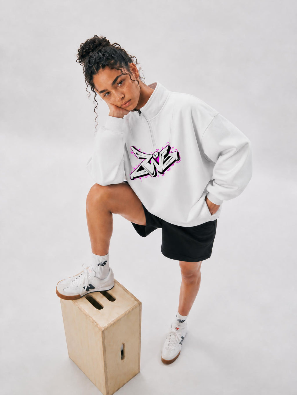 Women’s Loose Fleece Quarter-Zip Sweatshirt