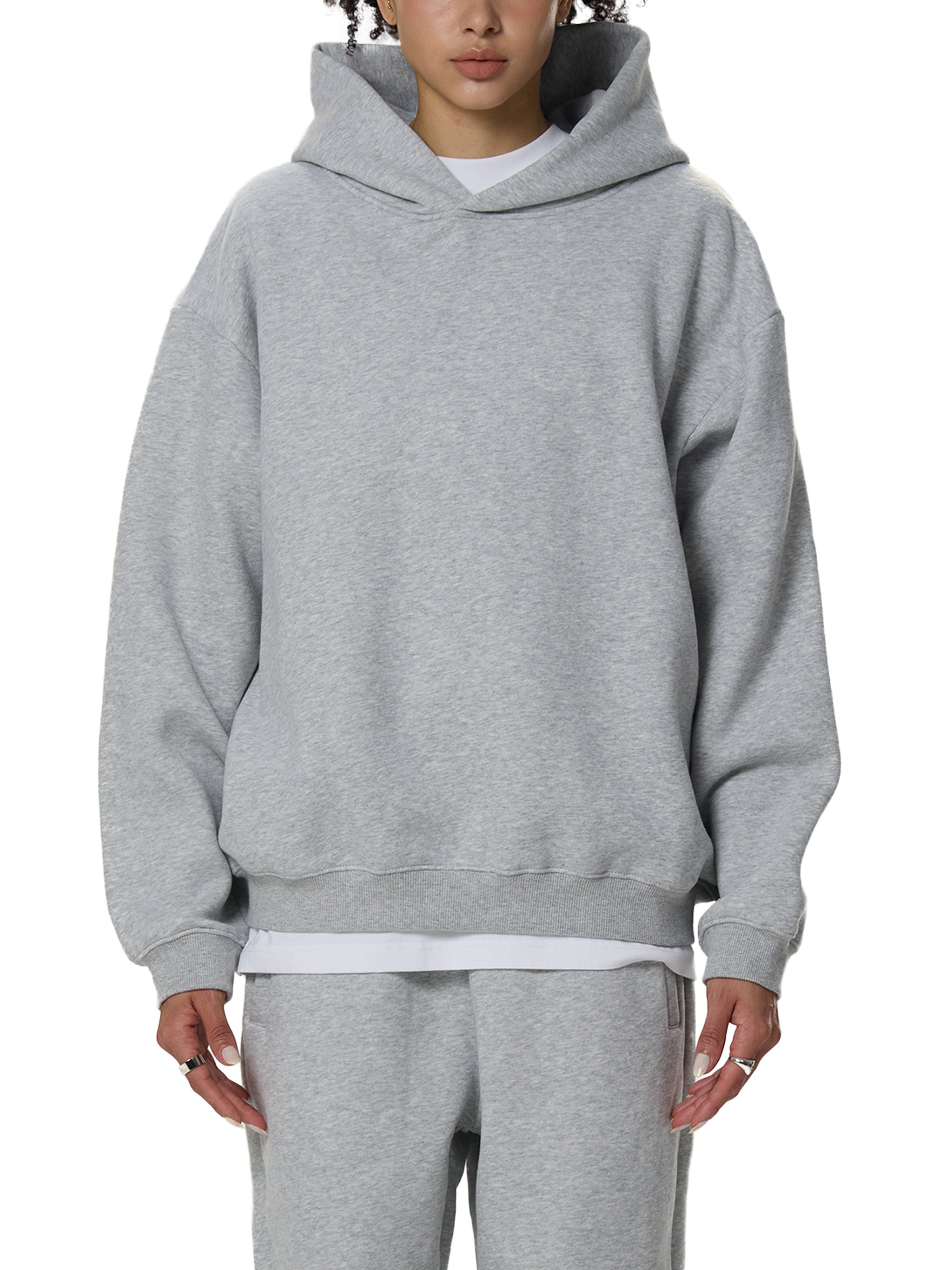 Frayed Enzyme Washed Fleece Hoodie