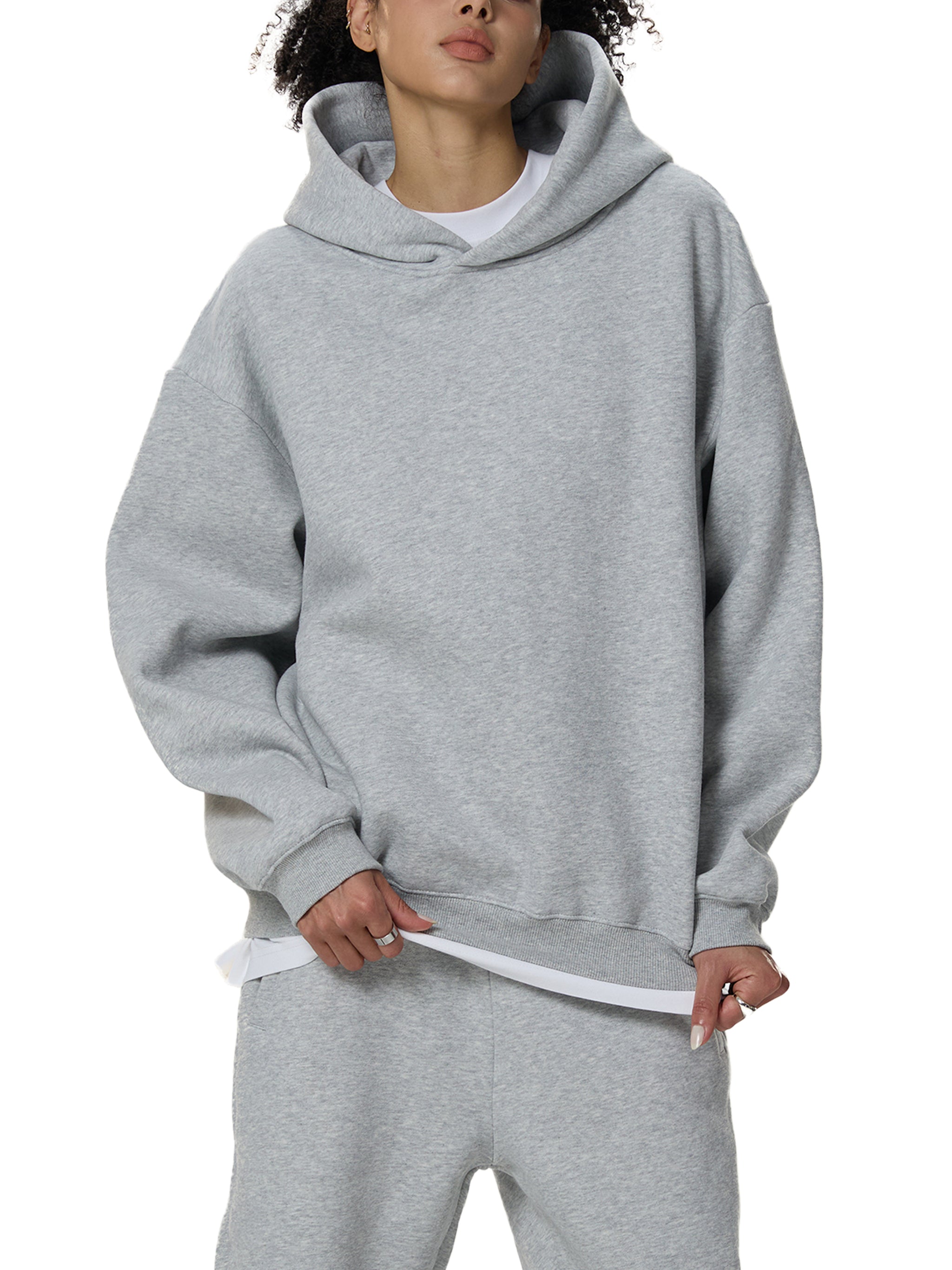 Frayed Enzyme Washed Fleece Hoodie