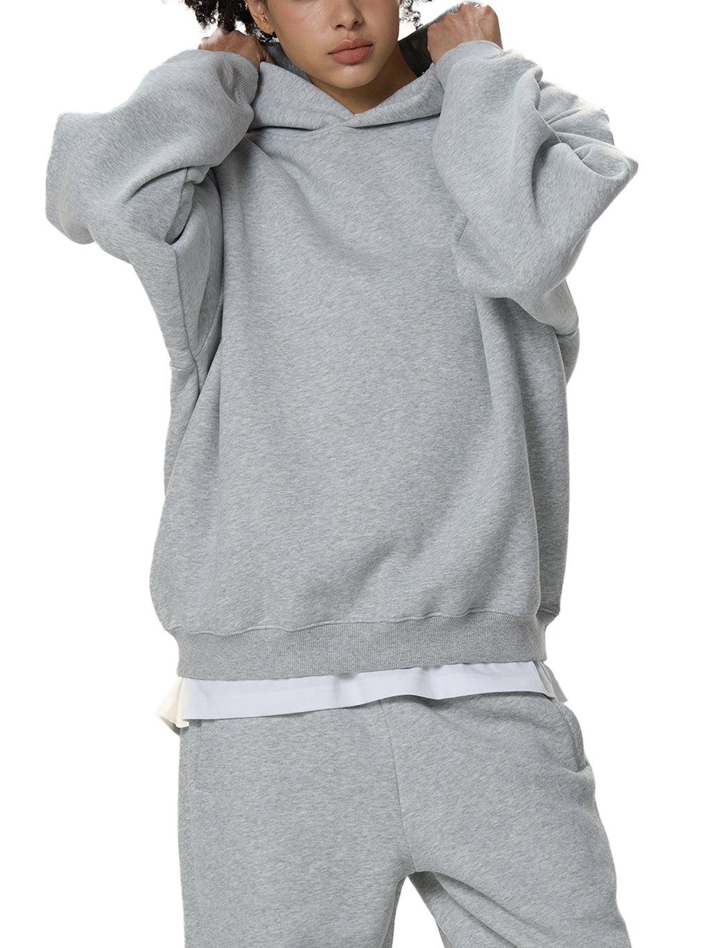 Frayed Enzyme Washed Fleece Hoodie