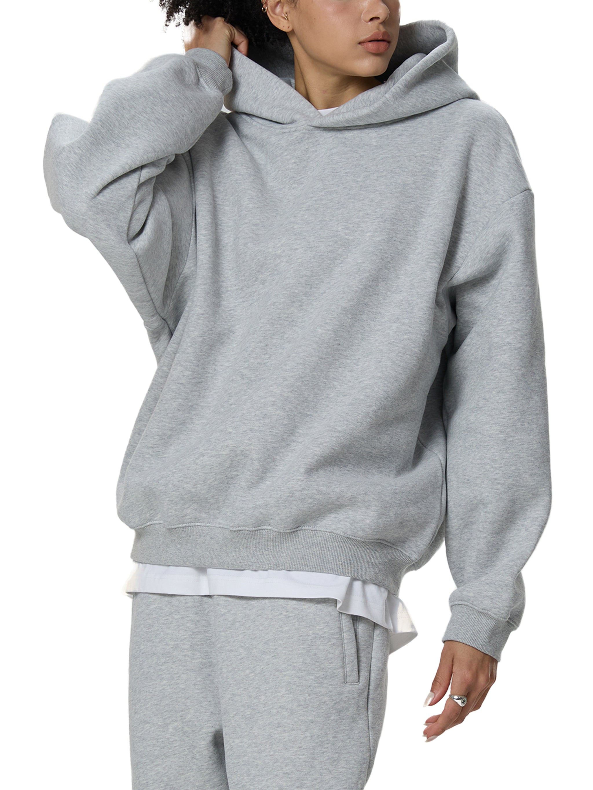 Frayed Enzyme Washed Fleece Hoodie