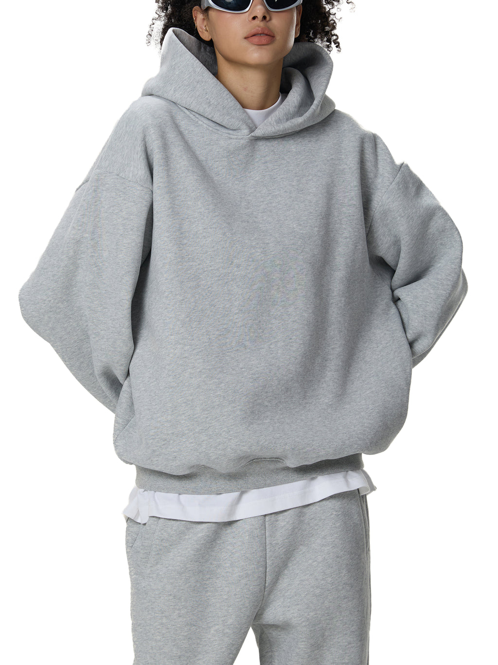 Frayed Enzyme Washed Fleece Hoodie