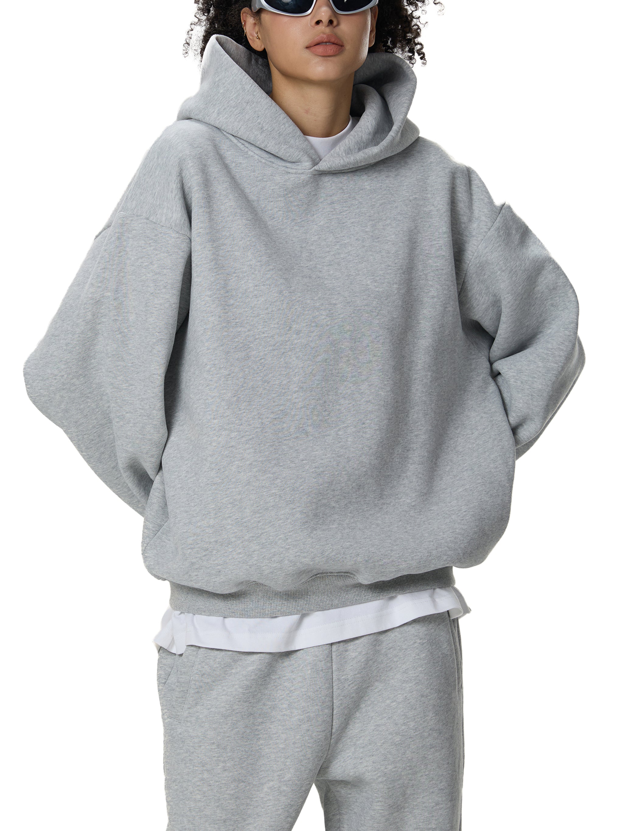 Frayed Enzyme Washed Fleece Hoodie