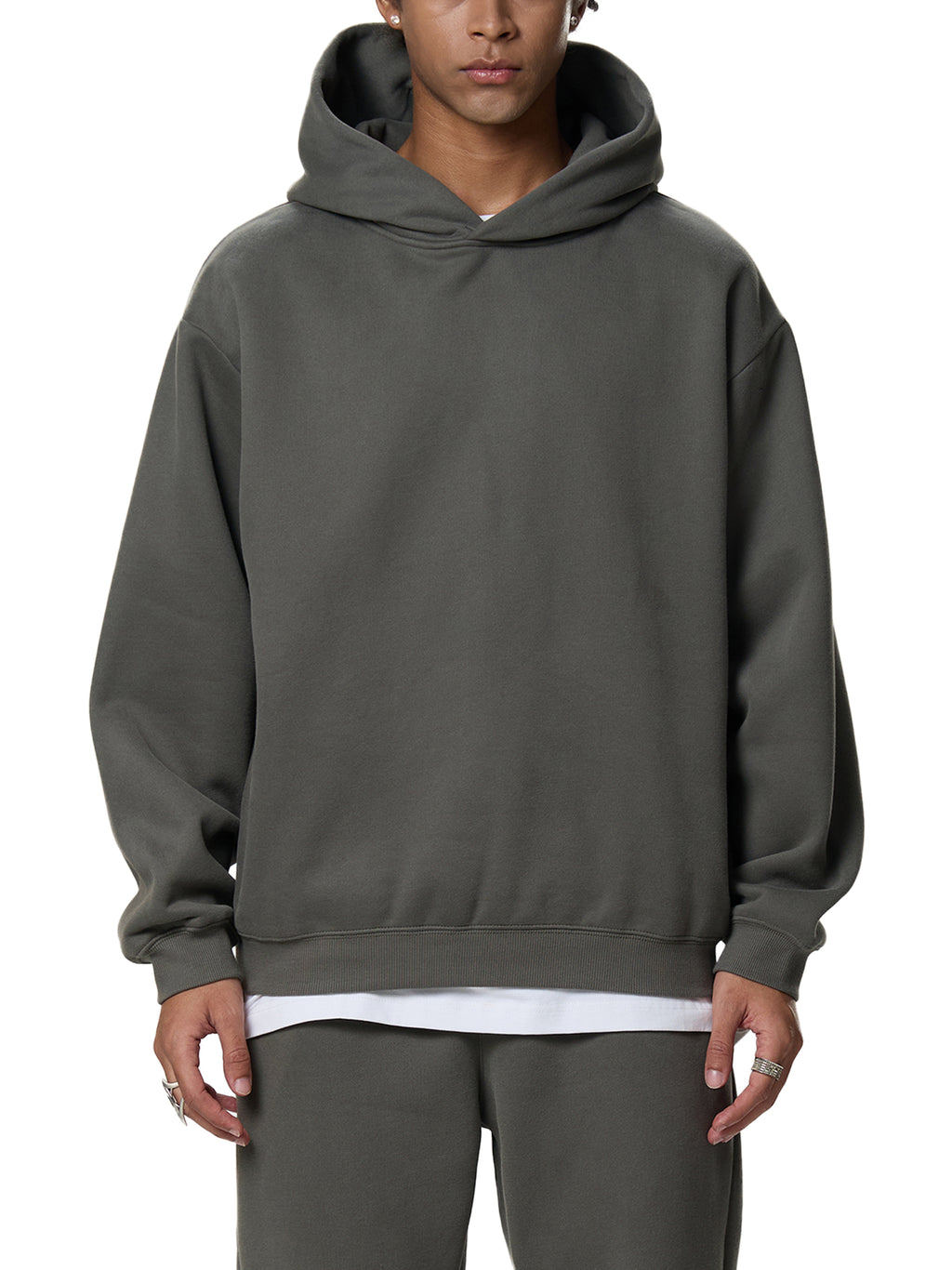 Frayed Enzyme Washed Fleece Hoodie